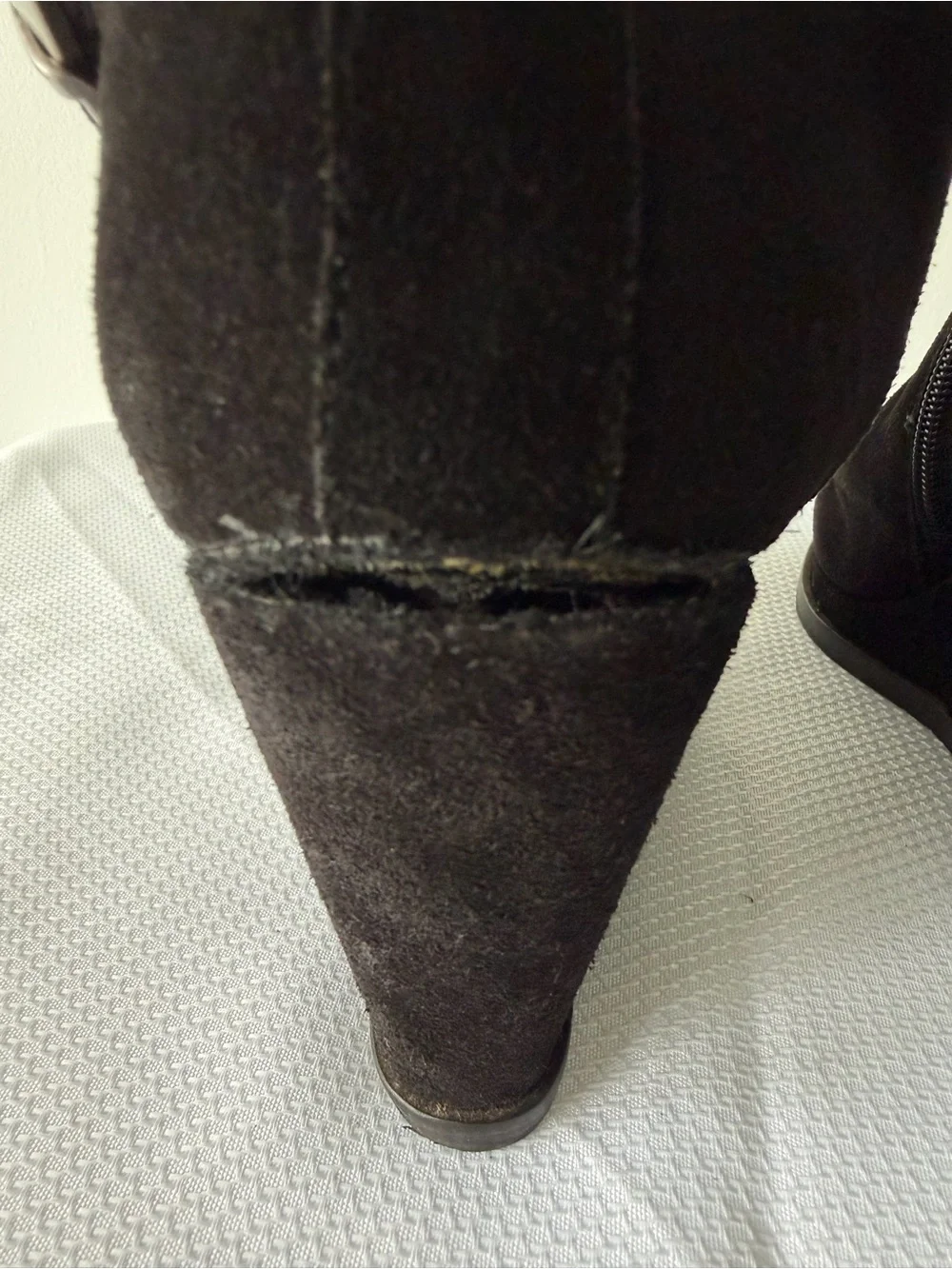 Dolce Vita Black Suede Wedge Ankle Boot w/Side Zip & Buckle